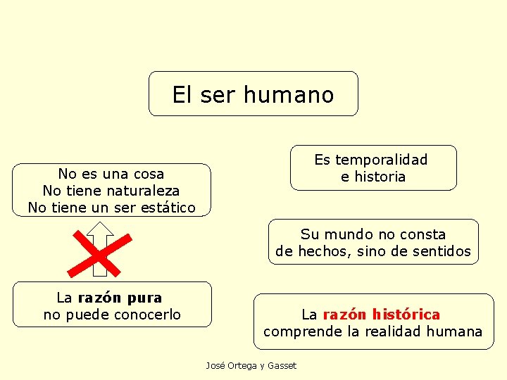 El ser humano Es temporalidad e historia No es una cosa No tiene naturaleza