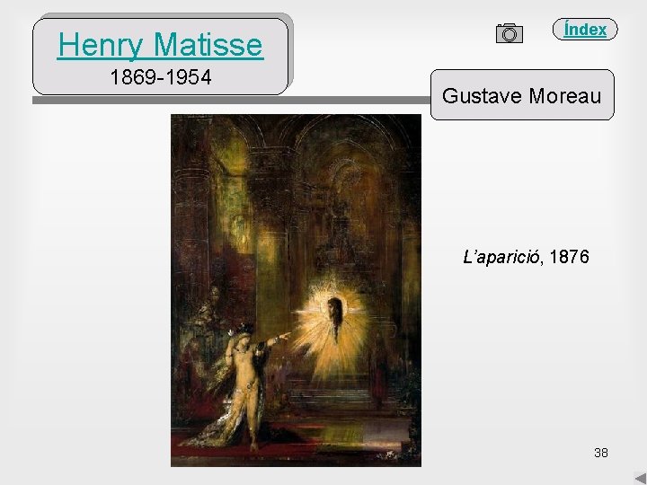 Henry Matisse 1869 -1954 Índex Gustave Moreau L’aparició, 1876 38 