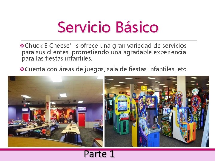 Servicio Básico v. Chuck E Cheese’s ofrece una gran variedad de servicios para sus