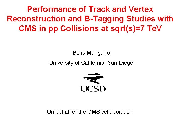 Performance of Track and Vertex Reconstruction and B-Tagging Studies with CMS in pp Collisions