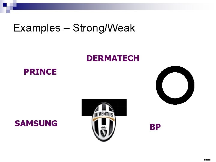 Examples – Strong/Weak DERMATECH PRINCE SAMSUNG BP 9/9/2021 