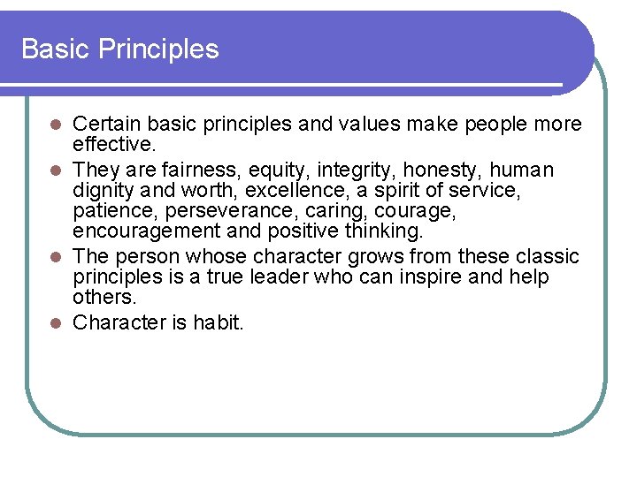 The Eight habits of highly effective people Chapter