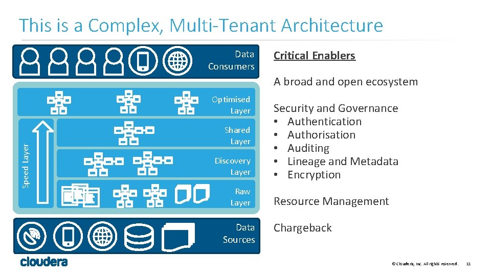 This is a Complex, Multi-Tenant Architecture Data Consumers Critical Enablers A broad and open