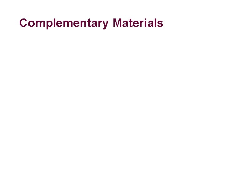 Complementary Materials 