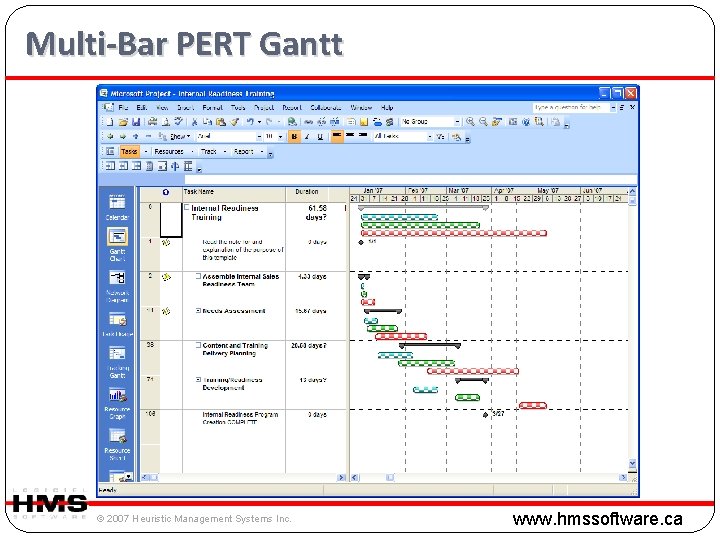 Multi-Bar PERT Gantt © 2007 Heuristic Management Systems Inc. www. hmssoftware. ca Multi-Bar PERT Gantt © 2007 Heuristic Management Systems Inc. www. hmssoftware. ca