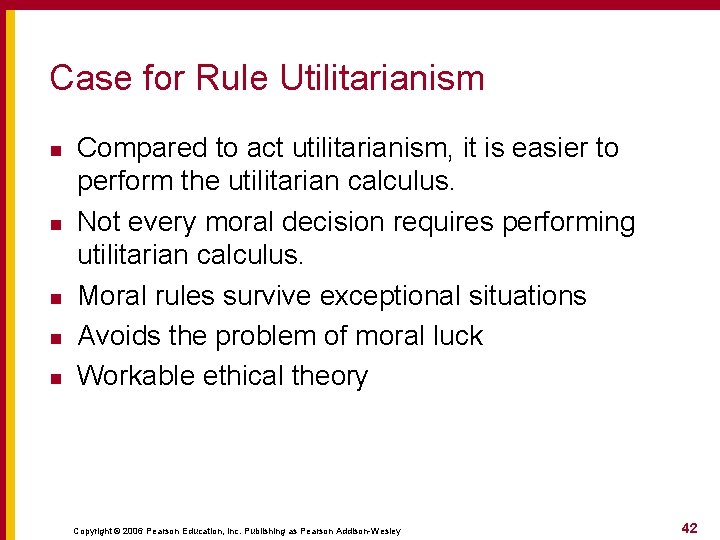 Case for Rule Utilitarianism n n n Compared to act utilitarianism, it is easier Case for Rule Utilitarianism n n n Compared to act utilitarianism, it is easier
