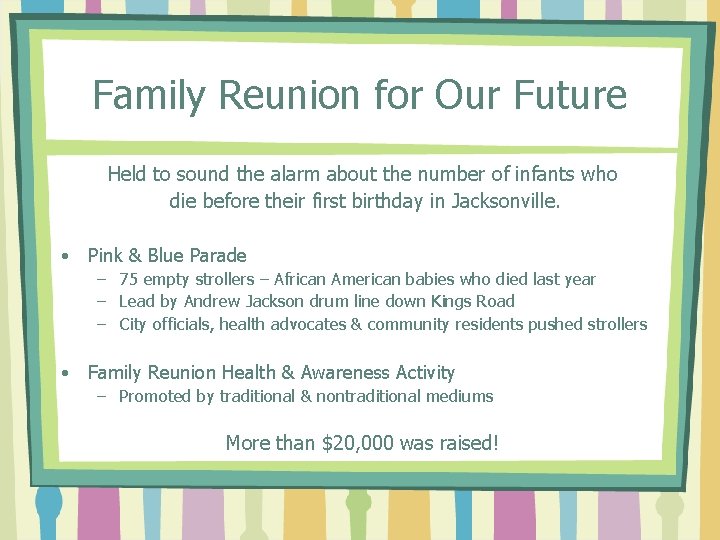 Family Reunion for Our Future Held to sound the alarm about the number of