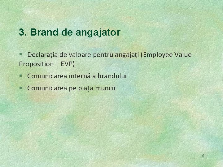 3. Brand de angajator § Declarația de valoare pentru angajați (Employee Value Proposition –