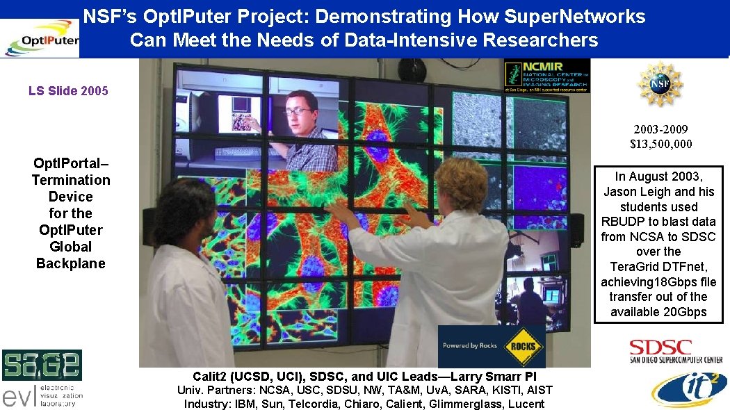 NSF’s Opt. IPuter Project: Demonstrating How Super. Networks Can Meet the Needs of Data-Intensive