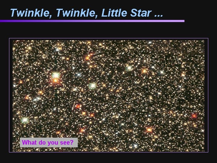 Twinkle, Little Star. . . What do you see? 
