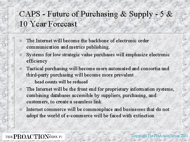CAPS - Future of Purchasing & Supply - 5 & 10 Year Forecast n