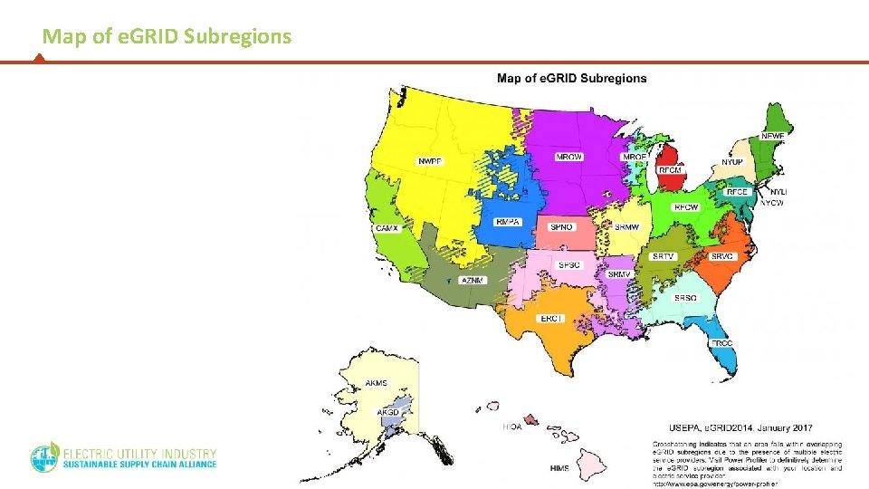 Map of e. GRID Subregions 