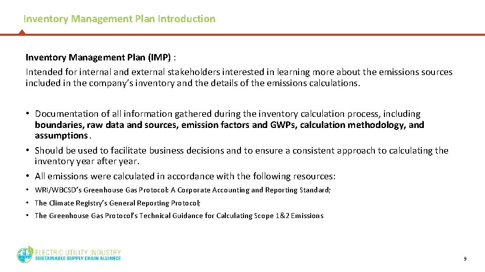 Inventory Management Plan Introduction Inventory Management Plan (IMP) : Intended for internal and external