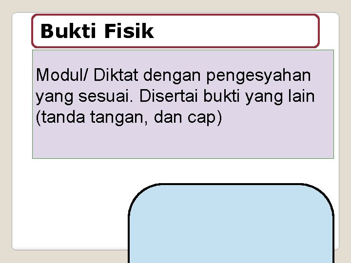 Bukti Fisik Modul/ Diktat dengan pengesyahan yang sesuai. Disertai bukti yang lain (tanda tangan,