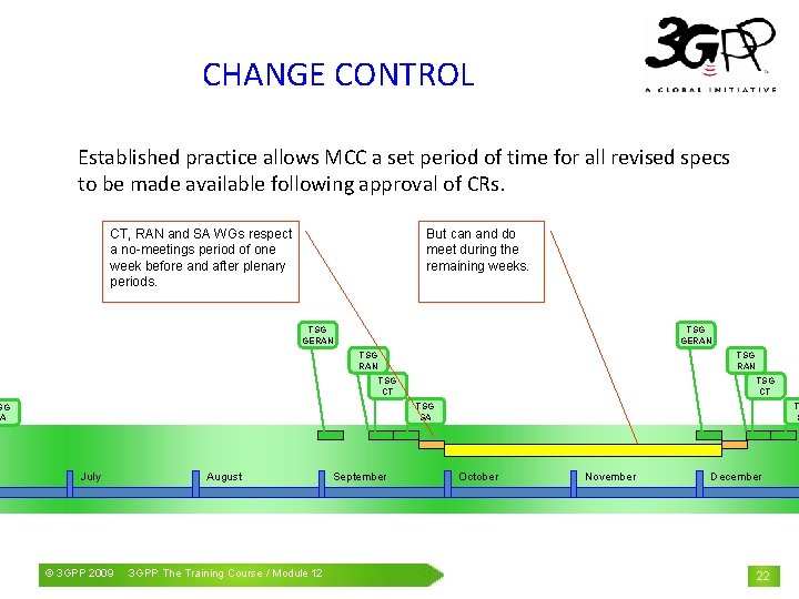 CHANGE CONTROL Established practice allows MCC a set period of time for all revised