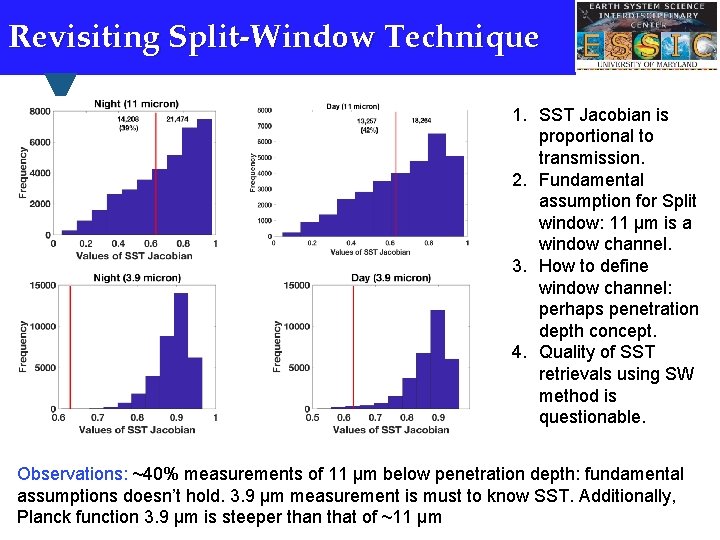 Revisiting Split-Window Technique 1. SST Jacobian is proportional to transmission. 2. Fundamental assumption for