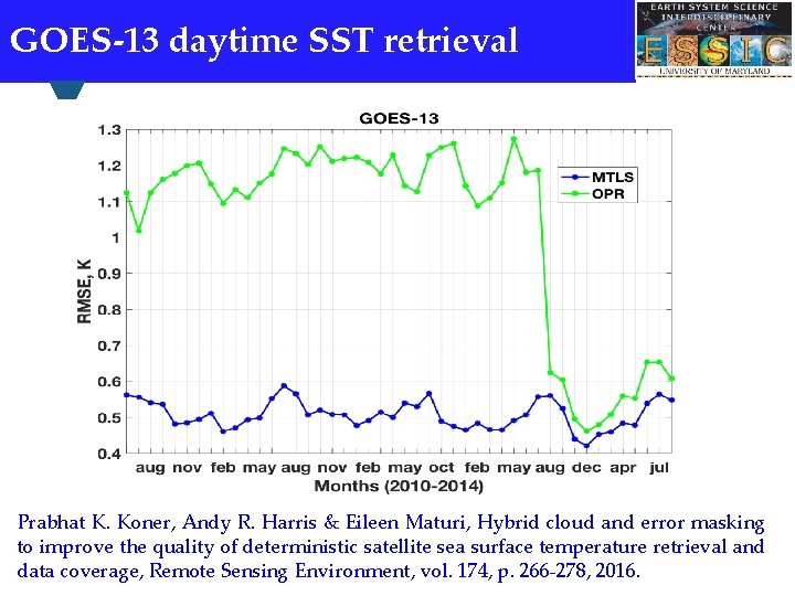 GOES-13 daytime SST retrieval Prabhat K. Koner, Andy R. Harris & Eileen Maturi, Hybrid