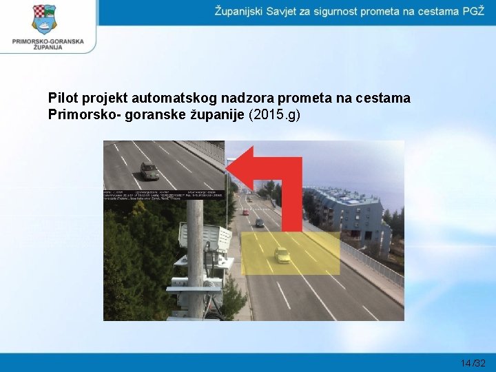 Pilot projekt automatskog nadzora prometa na cestama Primorsko- goranske županije (2015. g) 14 /32