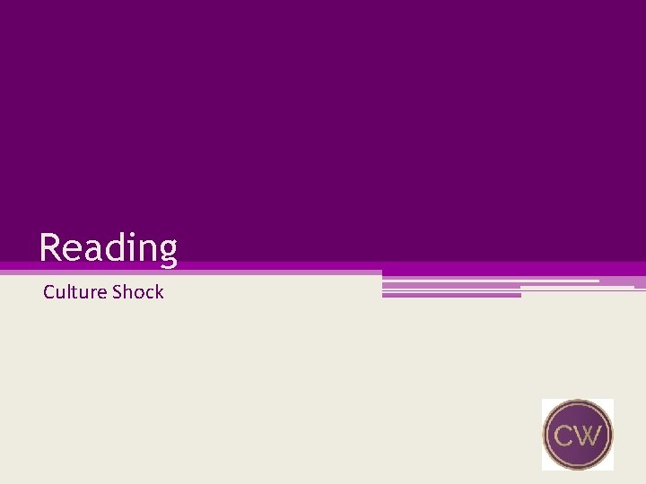 Reading Culture Shock 