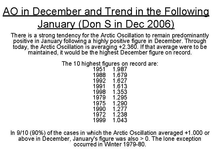 AO in December and Trend in the Following January (Don S in Dec 2006)