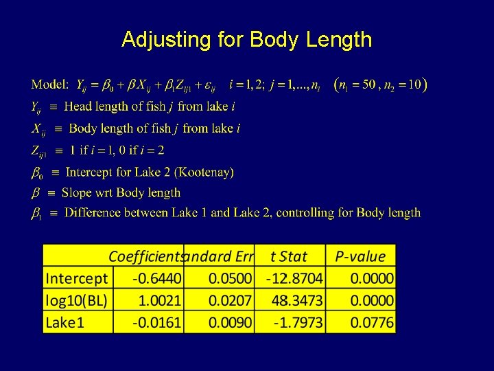 Adjusting for Body Length 