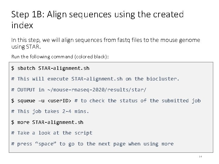 Step 1 B: Align sequences using the created index In this step, we will