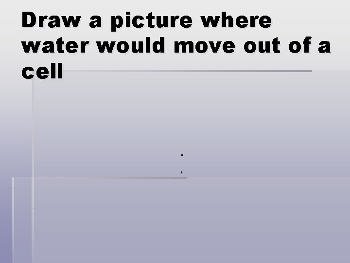 Draw a picture where water would move out of a cell 