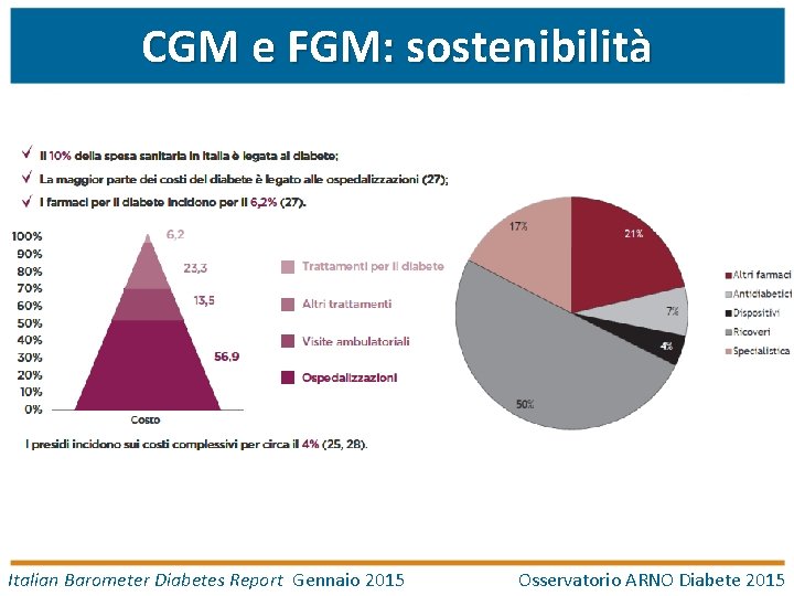 CGM e FGM: sostenibilità Italian Barometer Diabetes Report Gennaio 2015 Osservatorio ARNO Diabete 2015