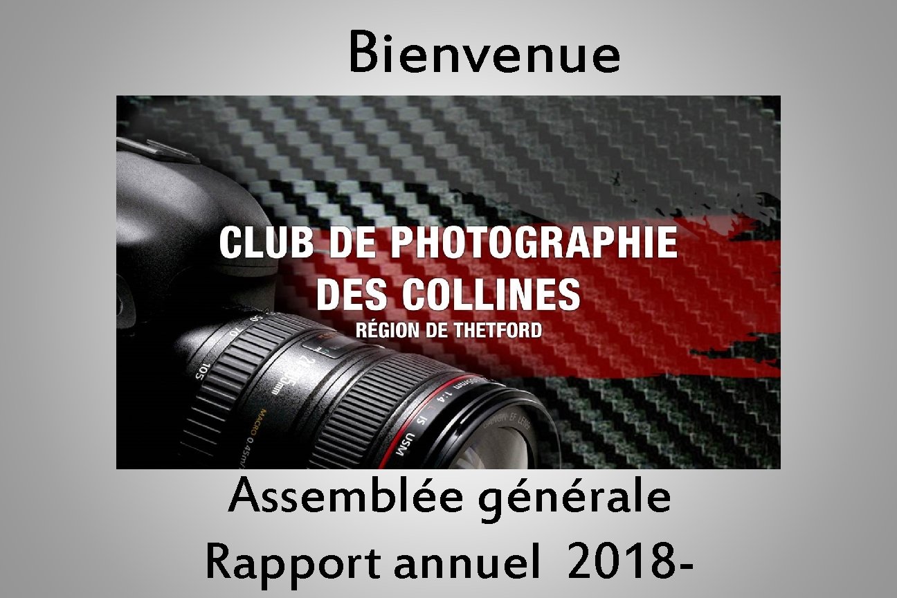 Bienvenue Assemblée générale Rapport annuel 2018 - 