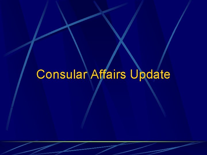 Consular Affairs Update 