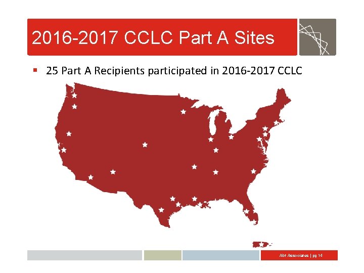 2016 -2017 CCLC Part A Sites § 25 Part A Recipients participated in 2016