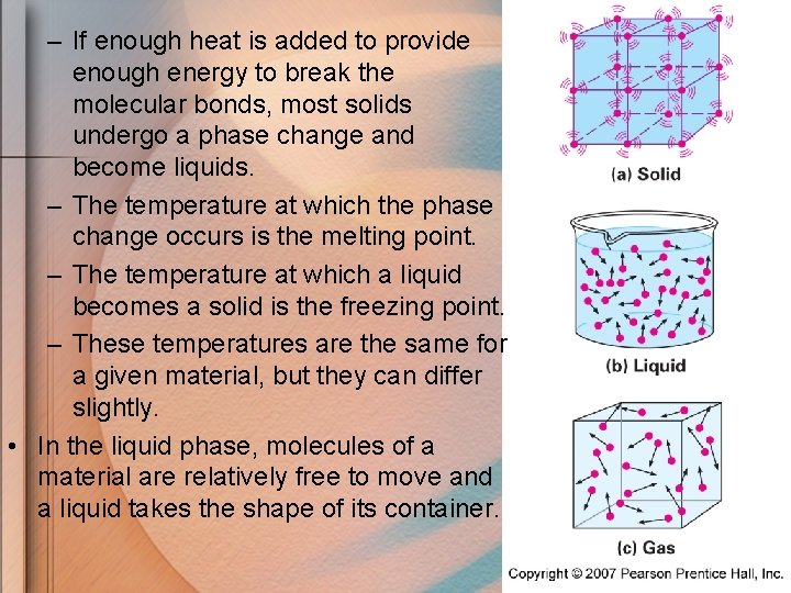 – If enough heat is added to provide enough energy to break the molecular