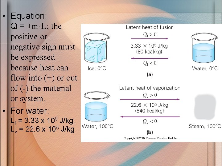  • Equation: Q = ±m·L; the positive or negative sign must be expressed