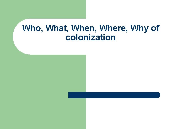 Who What When Where Why of colonization Spanish