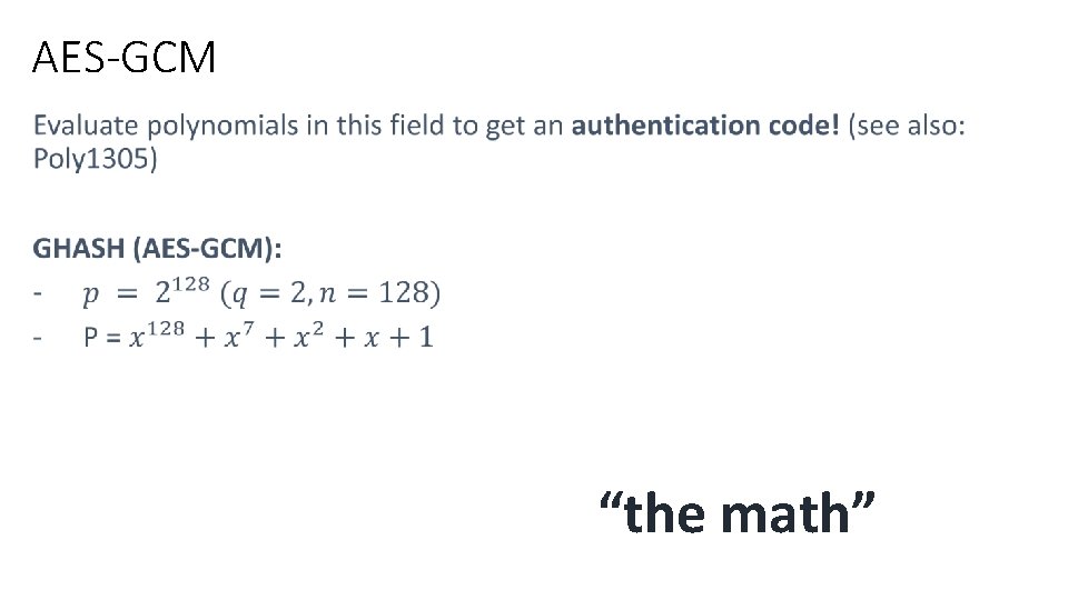AES-GCM “the math” 