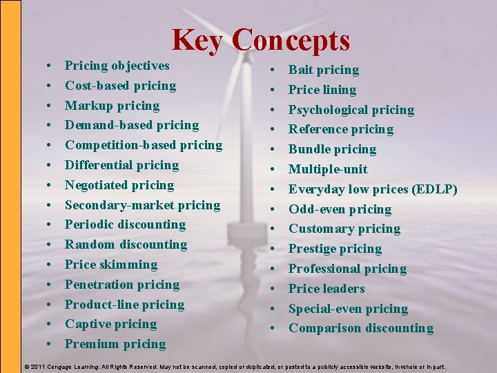 Key Concepts • • • • Pricing objectives Cost-based pricing Markup pricing Demand-based pricing