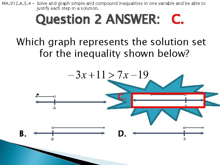 MA. 912. A. 3. 4 - Solve and graph simple and compound inequalities in