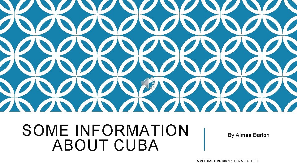 SOME INFORMATION ABOUT CUBA By Aimee Barton AIMEE BARTON- CIS 1020 FINAL PROJECT 