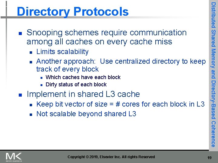 n Snooping schemes require communication among all caches on every cache miss n n