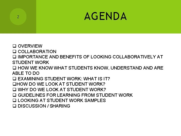 2 AGENDA q OVERVIEW q COLLABORATION q IMPORTANCE AND BENEFITS OF LOOKING COLLABORATIVELY AT