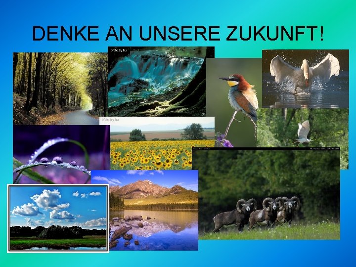 DENKE AN UNSERE ZUKUNFT! SO WILLST DU LEBEN? 