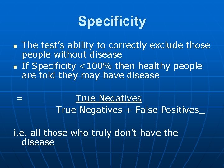 Absolute Specificity Example How to assess an abstract Objectives n n