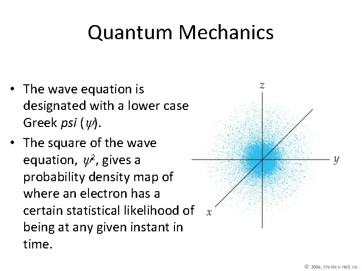 Quantum Mechanics • The wave equation is designated with a lower case Greek psi