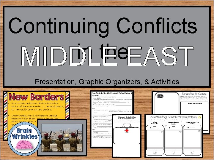 Continuing Conflicts in the MIDDLE EAST Presentation, Graphic Organizers, & Activities 