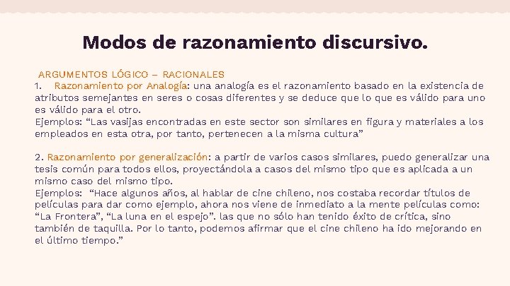 Modos de razonamiento discursivo. ARGUMENTOS LÓGICO – RACIONALES 1. Razonamiento por Analogía: una analogía