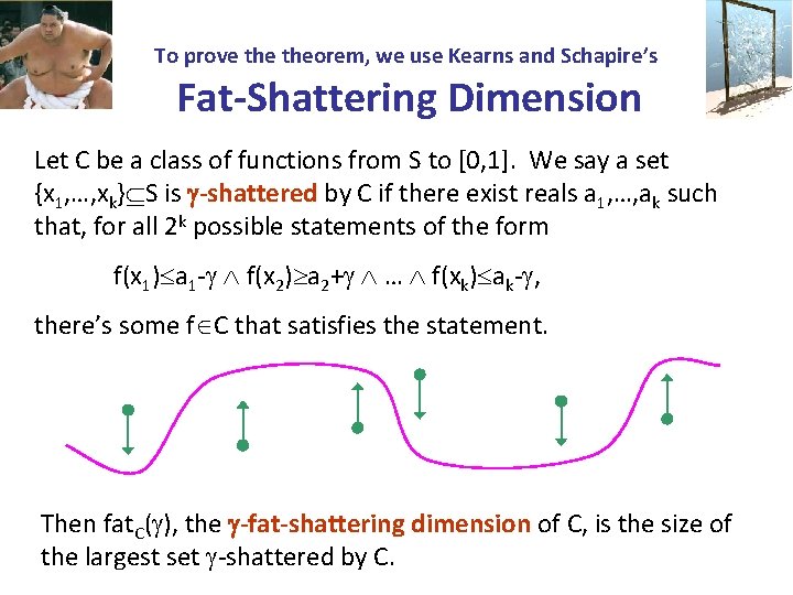 To prove theorem, we use Kearns and Schapire’s Fat-Shattering Dimension Let C be a