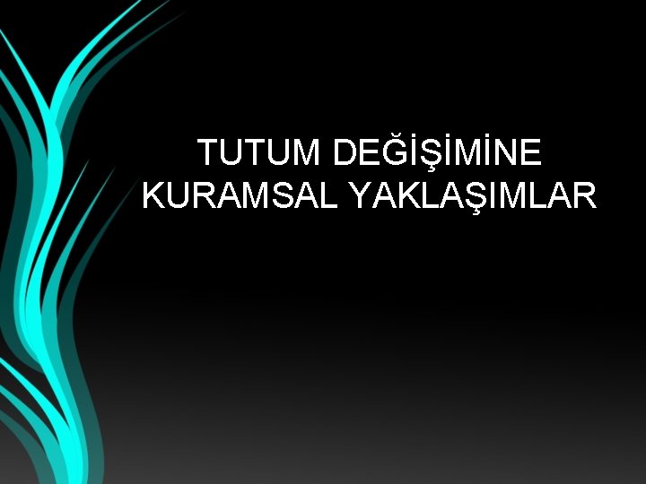 TUTUM DEĞİŞİMİNE KURAMSAL YAKLAŞIMLAR 