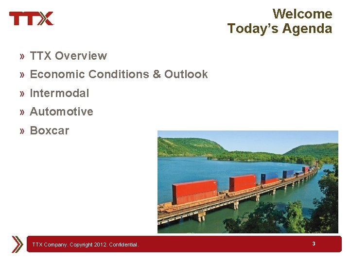 Welcome Today’s Agenda » TTX Overview » Economic Conditions & Outlook » Intermodal »