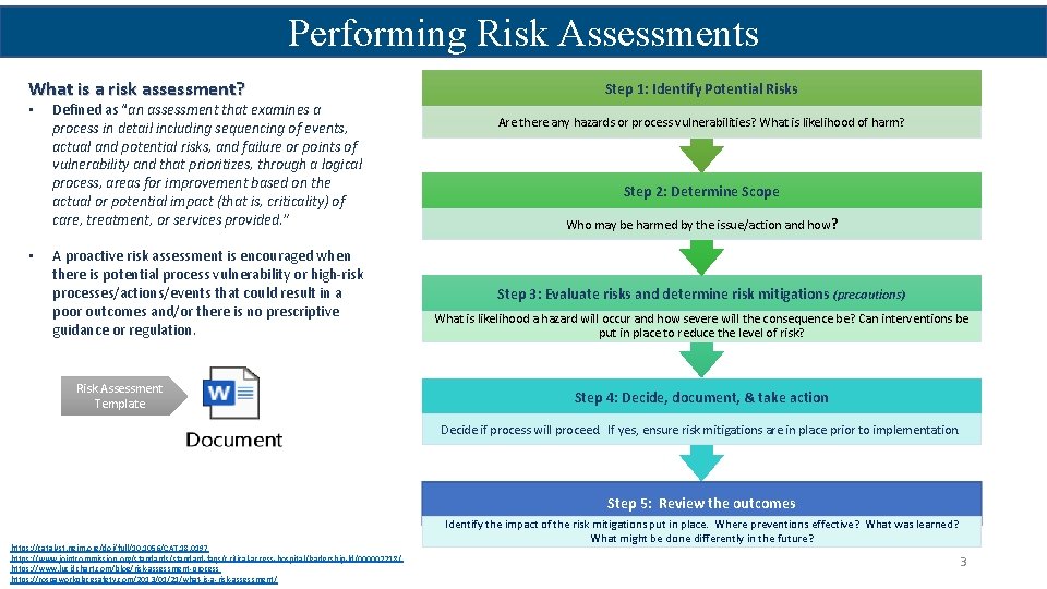 Performing Risk Assessments What is a risk assessment? • • Defined as “an assessment