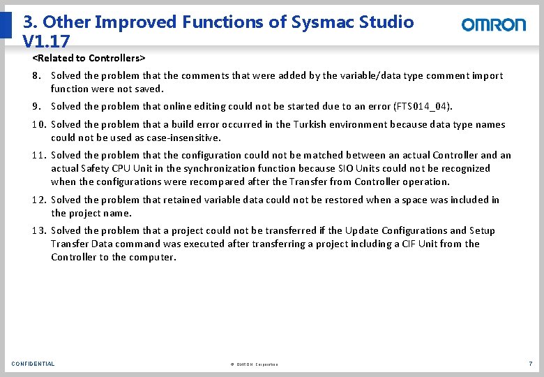 3. Other Improved Functions of Sysmac Studio V 1. 17 <Related to Controllers> 8. 3. Other Improved Functions of Sysmac Studio V 1. 17 <Related to Controllers> 8.